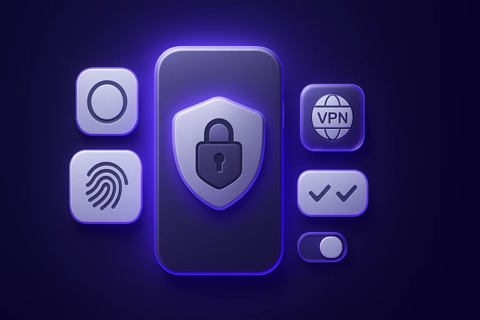 A 2026 view of Android VpnService routing all device traffic through an app behind a consent dialog, with sensitive traffic protected by TLS and certificate pinning regardless
